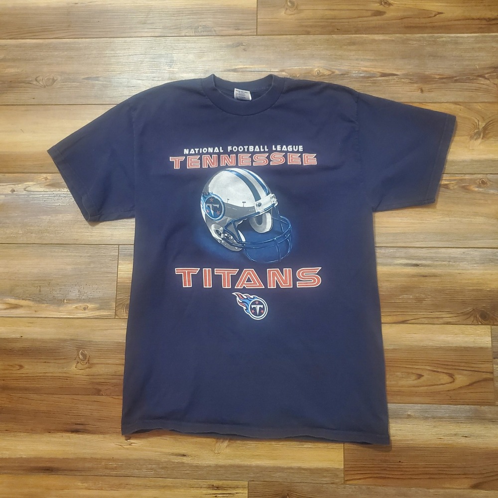 Vintage Tennessee Titans Y2K NFL‎ Graphic T-Shirt Navy Blue Mens Large L